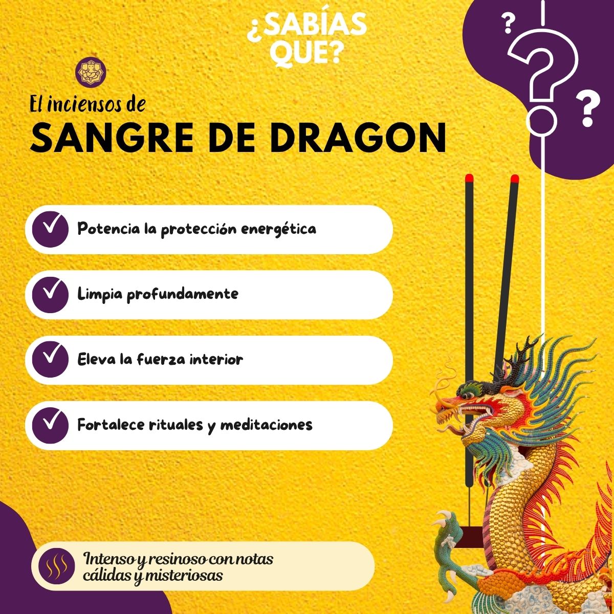 Incienso Natural Sangre de Dragon - Satya