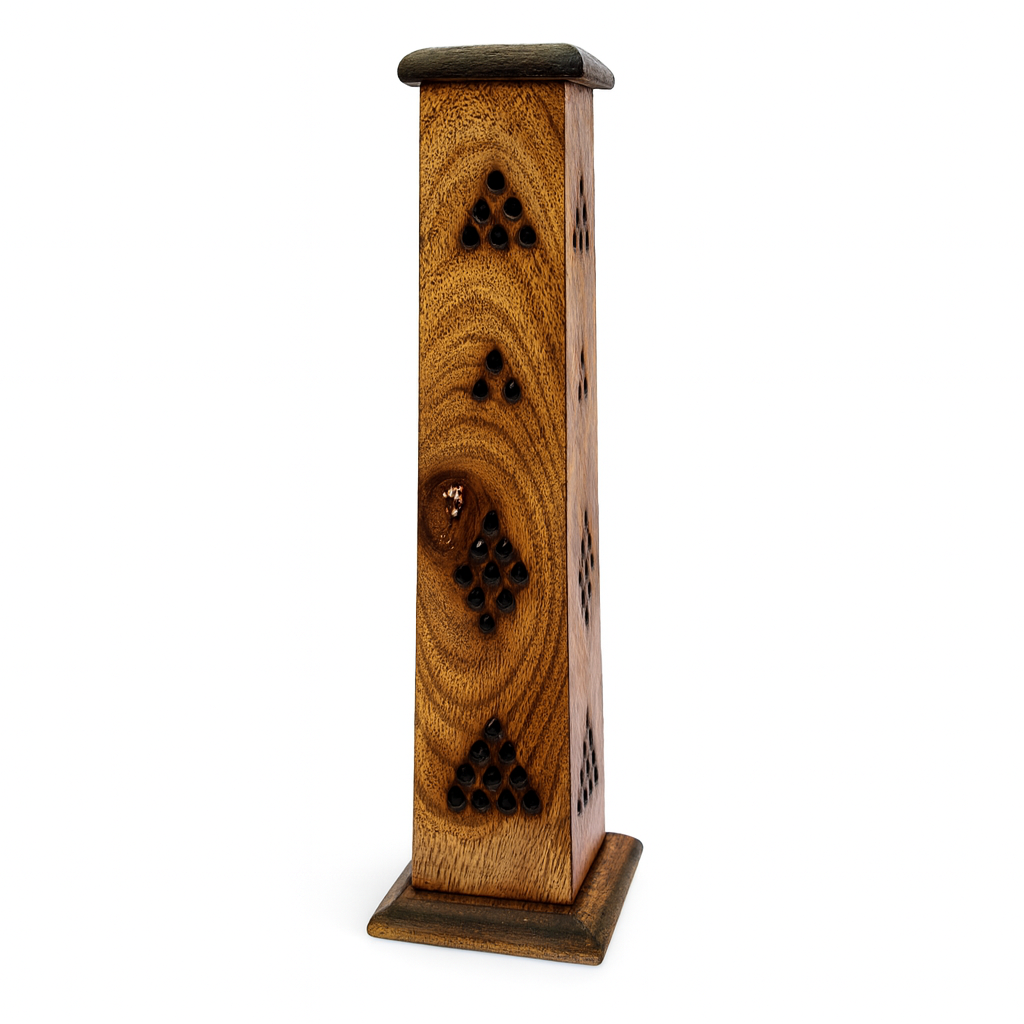 Porta Incienso Madera Torre Vertical