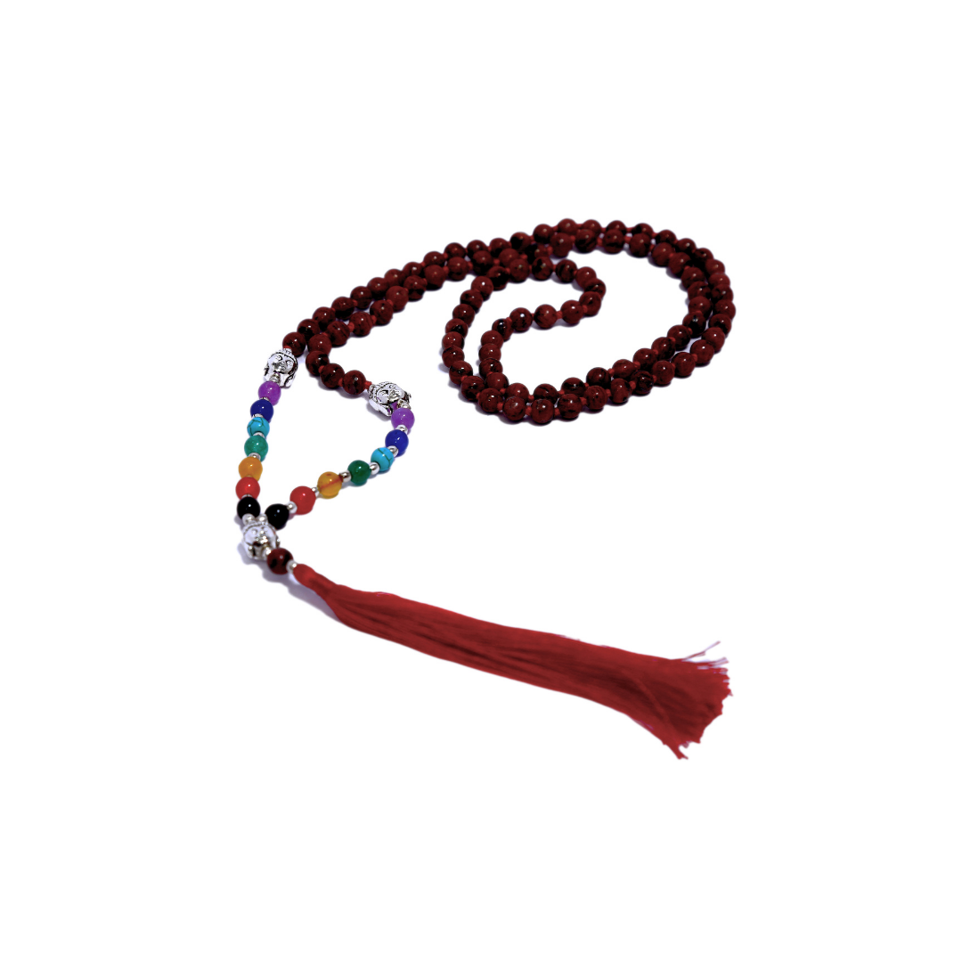 Japa Mala Buda Jaspe Rojo 6mm
