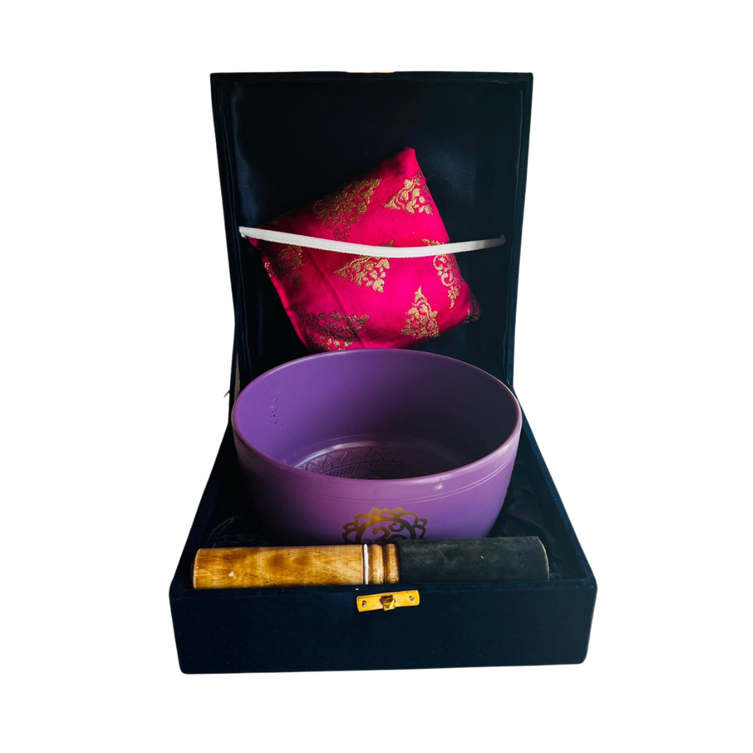 Cuenco Tibetano Morado OM 18 cm