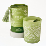 Vela Boho Árbol de la Vida con Piedra Jade 200gr