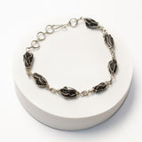 Pulsera Tejido Alpaca Piedra Turmalina Negra