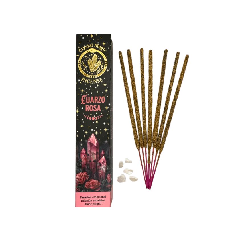 Incienso con Piedras de Cuarzo Rosa