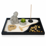 Jardin Zen Joven Monje Rezando