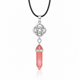 Colgante Nudo Celta de Punta Cuarzo Cherry