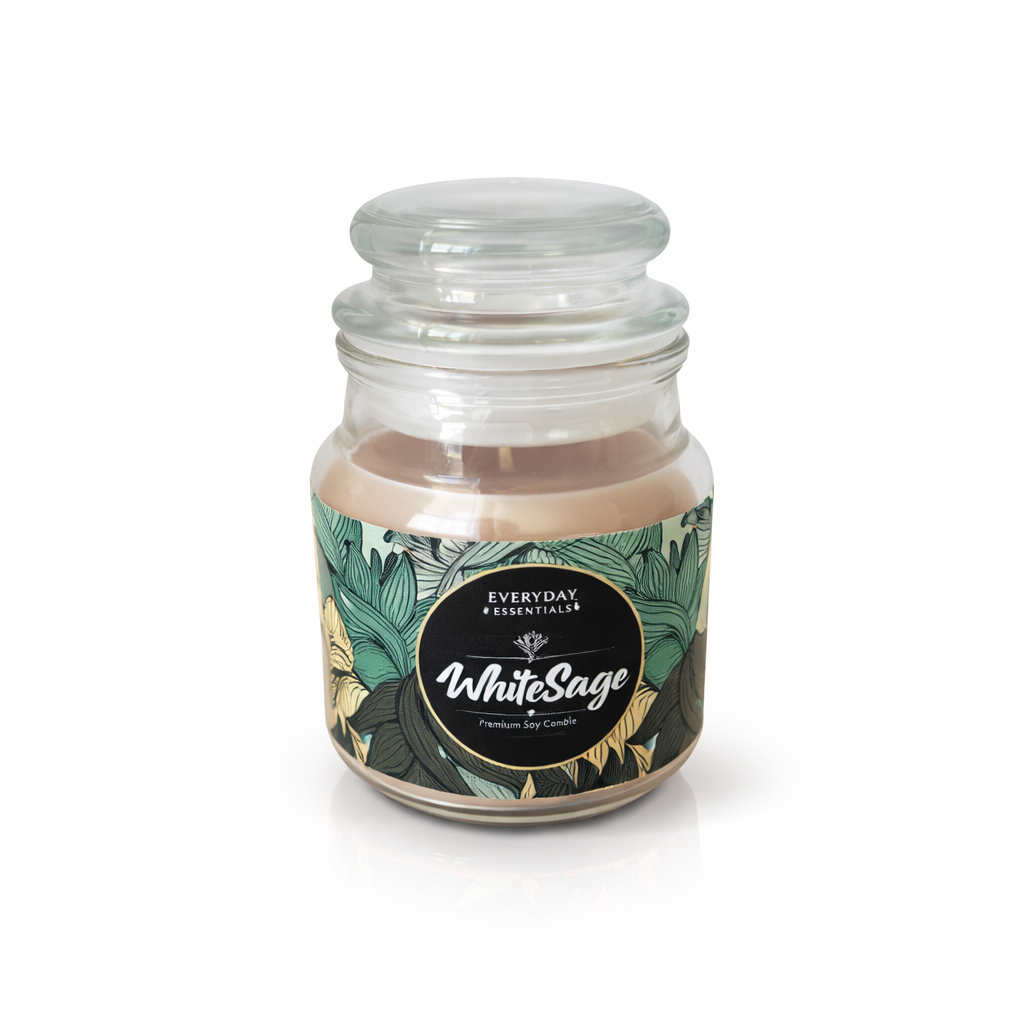Vela Tapa Vidrio - Salvia Blanca