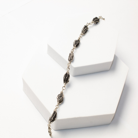 Pulsera Tejido Alpaca Piedra Turmalina