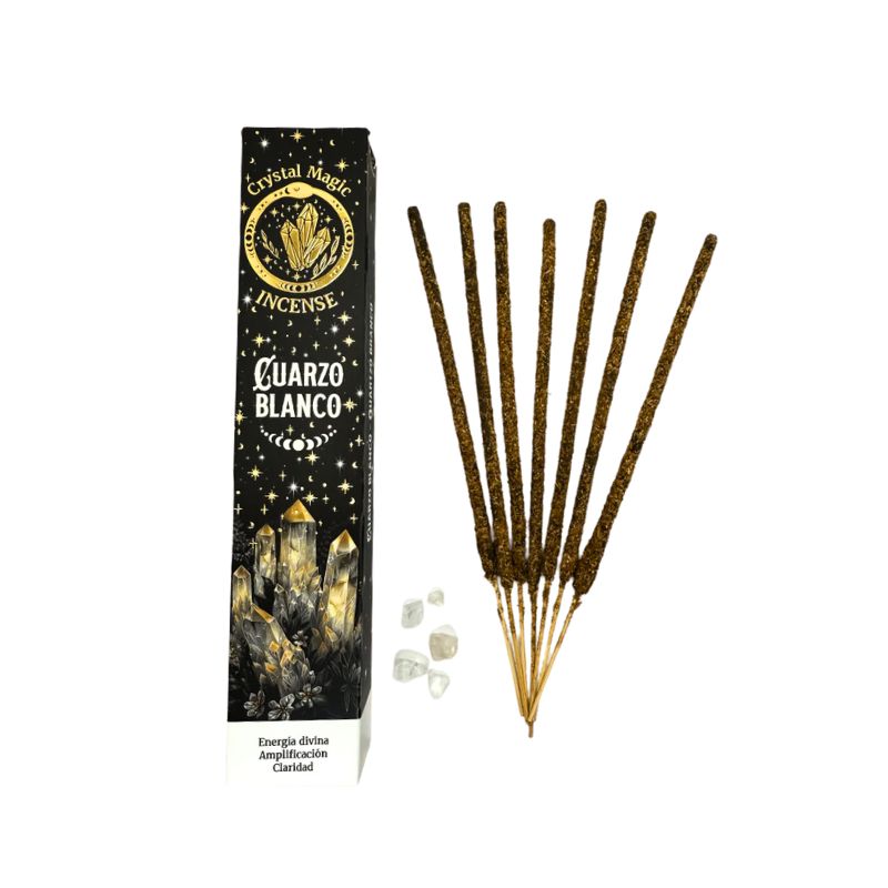 Incienso con Piedras de Cuarzo Blanco