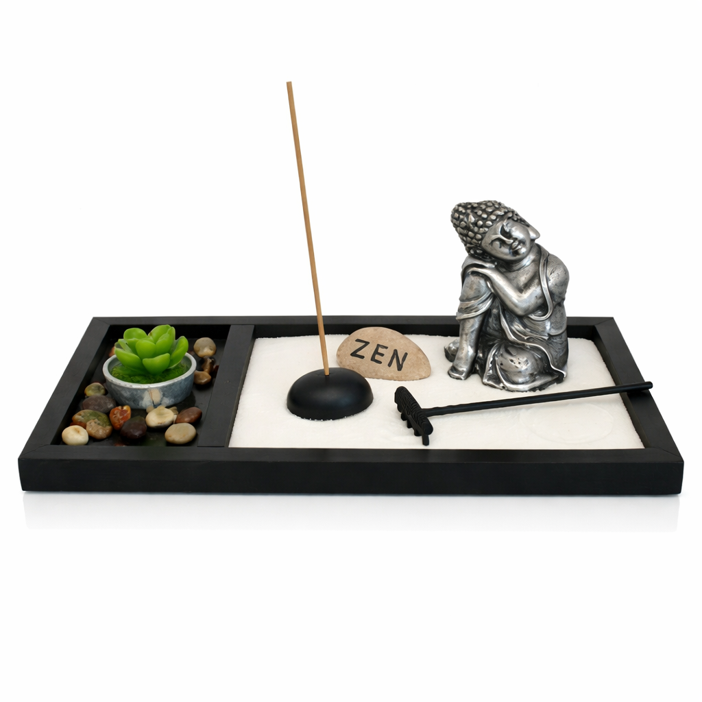 Jardin Zen Buda Plateado