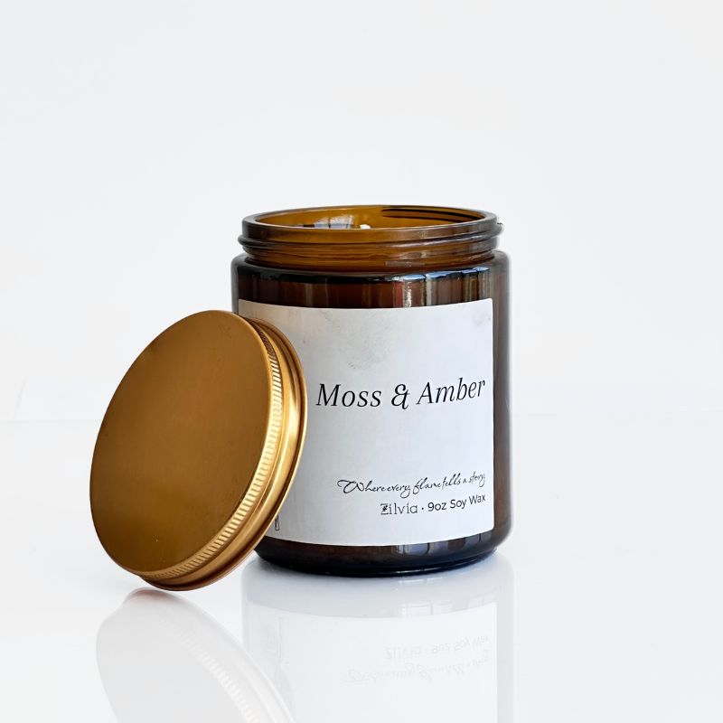 Vela Cera de Soya Musgo y Ámbar