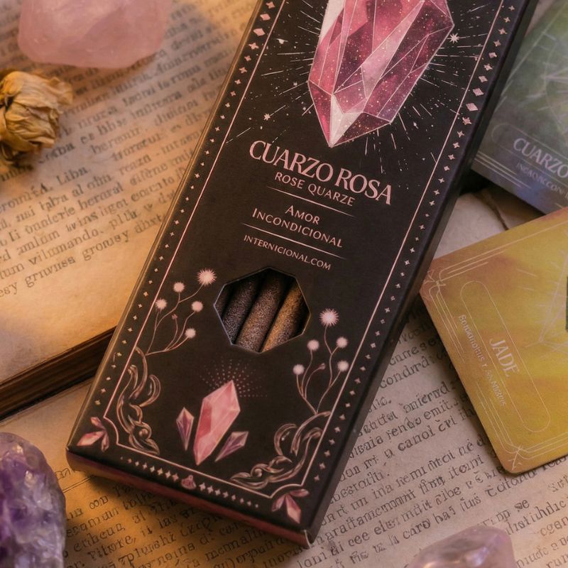 Sahumerio Tarot Gemas Cuarzo Rosado Rosa Silvestre