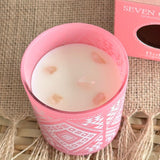 Vela Boho 7 Chakras con Piedra Cuarzo Rosa 120gr