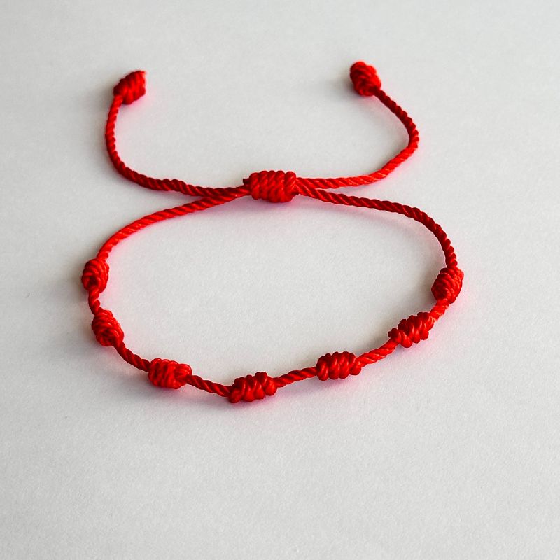 Pulsera Hilo Rojo 7 Nudos