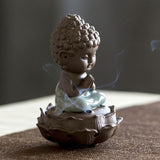 Porta Incienso en Cono Buda Meditación Azul