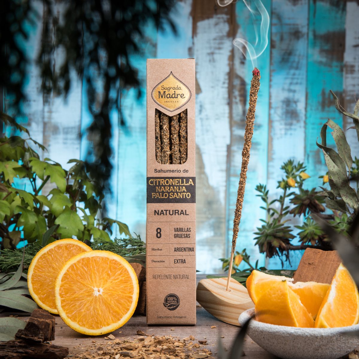 Sahumerio Citronella, Naranja y Palo Santo Natural