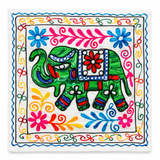 Funda de Cojín Elephant Verde y Rosado