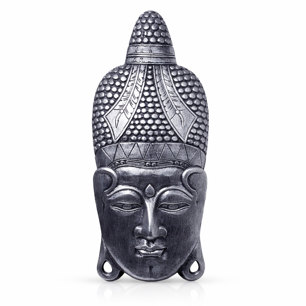 Cuadro Budda Face Plateado