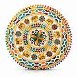 Cojin Boho Amarillo Redondo Mediano