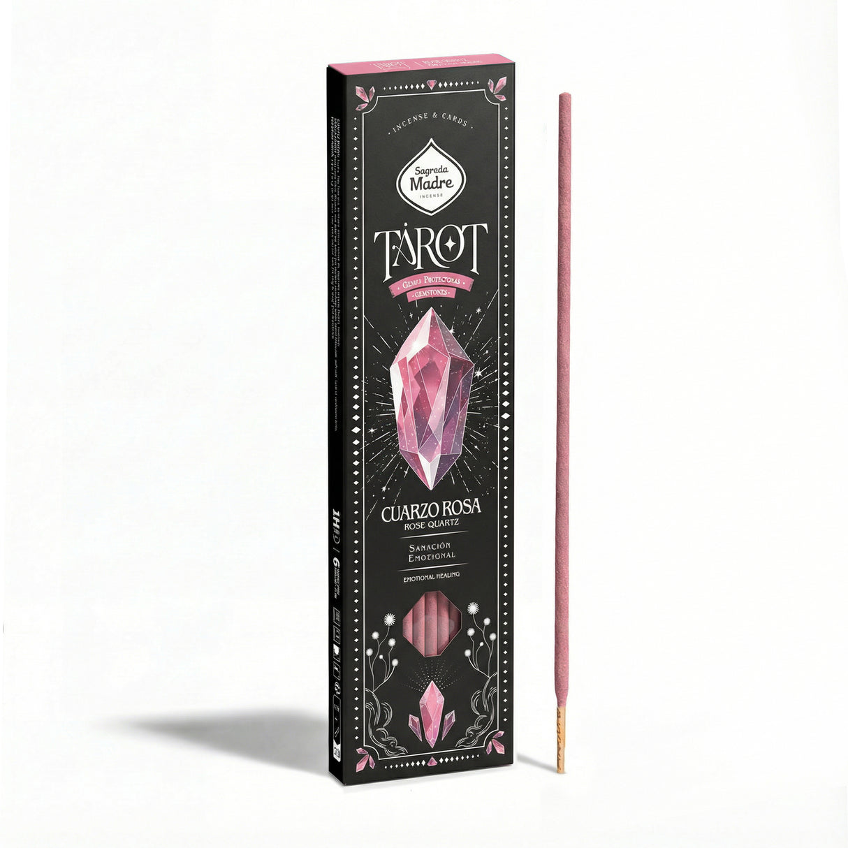 Sahumerio Tarot Gemas Cuarzo Rosado Rosa Silvestre
