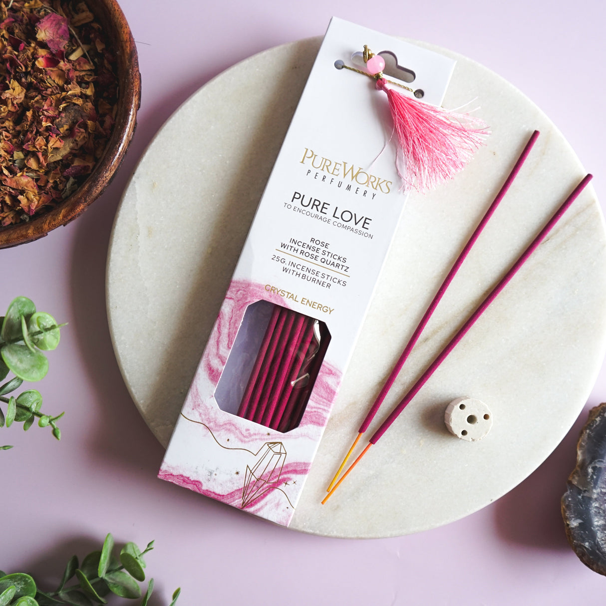 Set incienso Natural Crystal Energy - Amor Puro - Song Of India