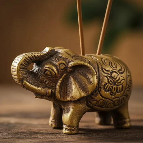 Porta Incienso Bronce Elefante Pequeño