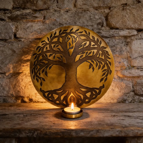 Porta Vela de Pared Árbol de la Vida Gold Pequeño