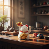 Gato Chino de la Suerte con Energía Solar
