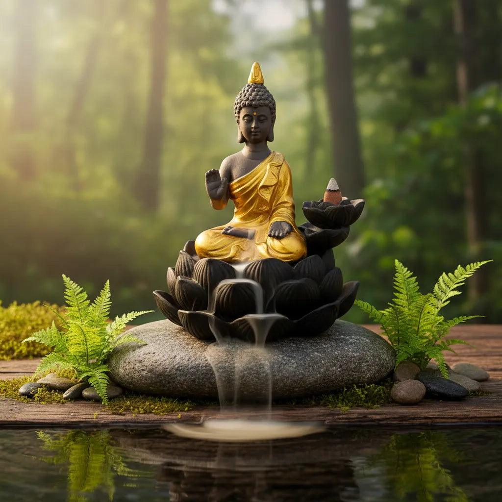 Porta Incienso Cascada Siddharta Amarillo