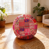 Cojin de Suelo Rosado Boho Redondo XL