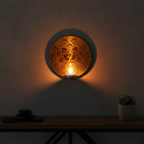 Porta Vela de Pared Flor OM Dorado Pequeño
