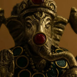 Ganesh Bronce con Piedras 10 cm