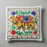 Funda de Cojín Elephant Amarillo Claro y Azul