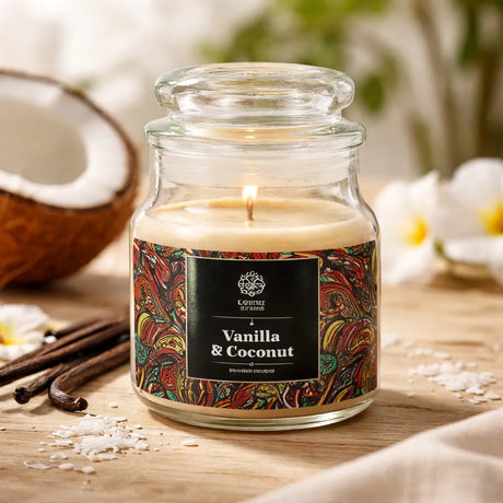 Vela Tapa Vidrio- Vainilla Coco