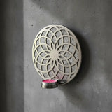Porta Vela de Pared Flor de la Vida Plateado Pequeño
