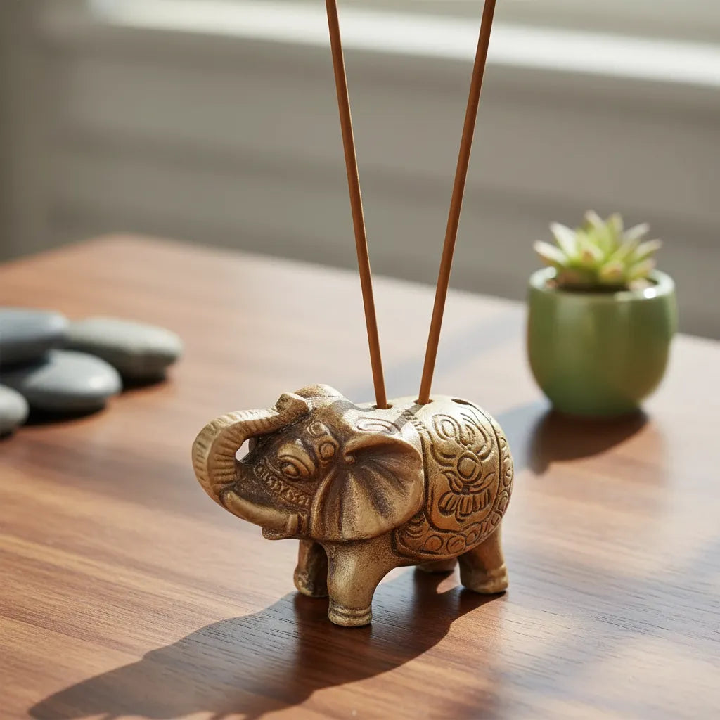 Porta Incienso Bronce Elefante Pequeño