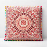 Cojin Boho Rosado Cuadrado Mediano