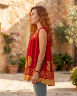 Blusa Dayita Roja con Amarillo