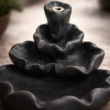 Porta Incienso Cascada Black Flower