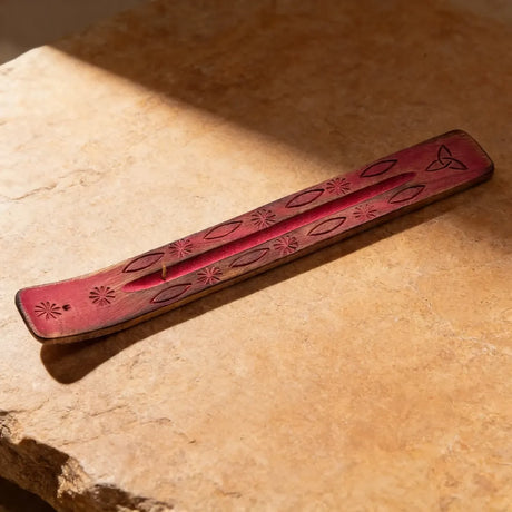 Porta incienso Natural Wood Fucsia