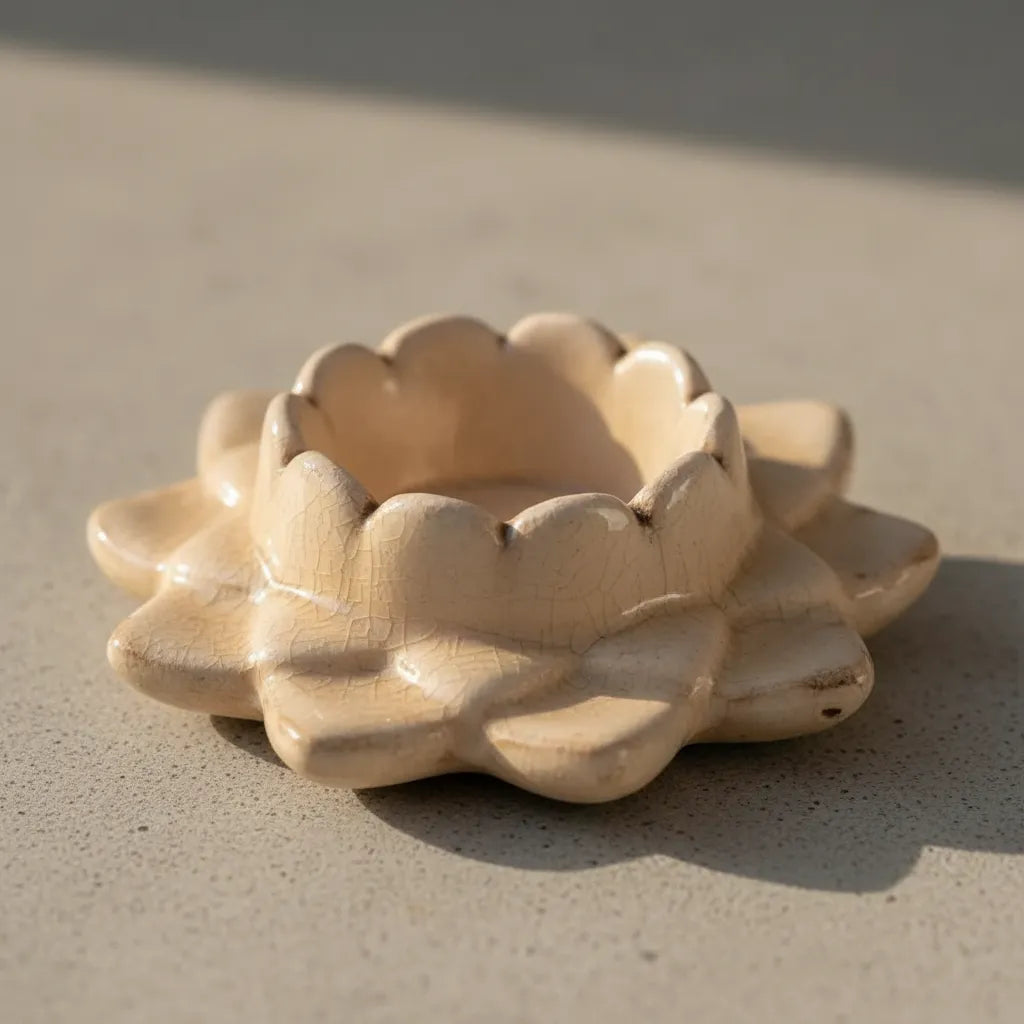 Sahumador Porta Incienso  Flor de Loto Ceramica