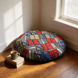 Cojin de Suelo Patchwork Azul Redondo Extra Grande