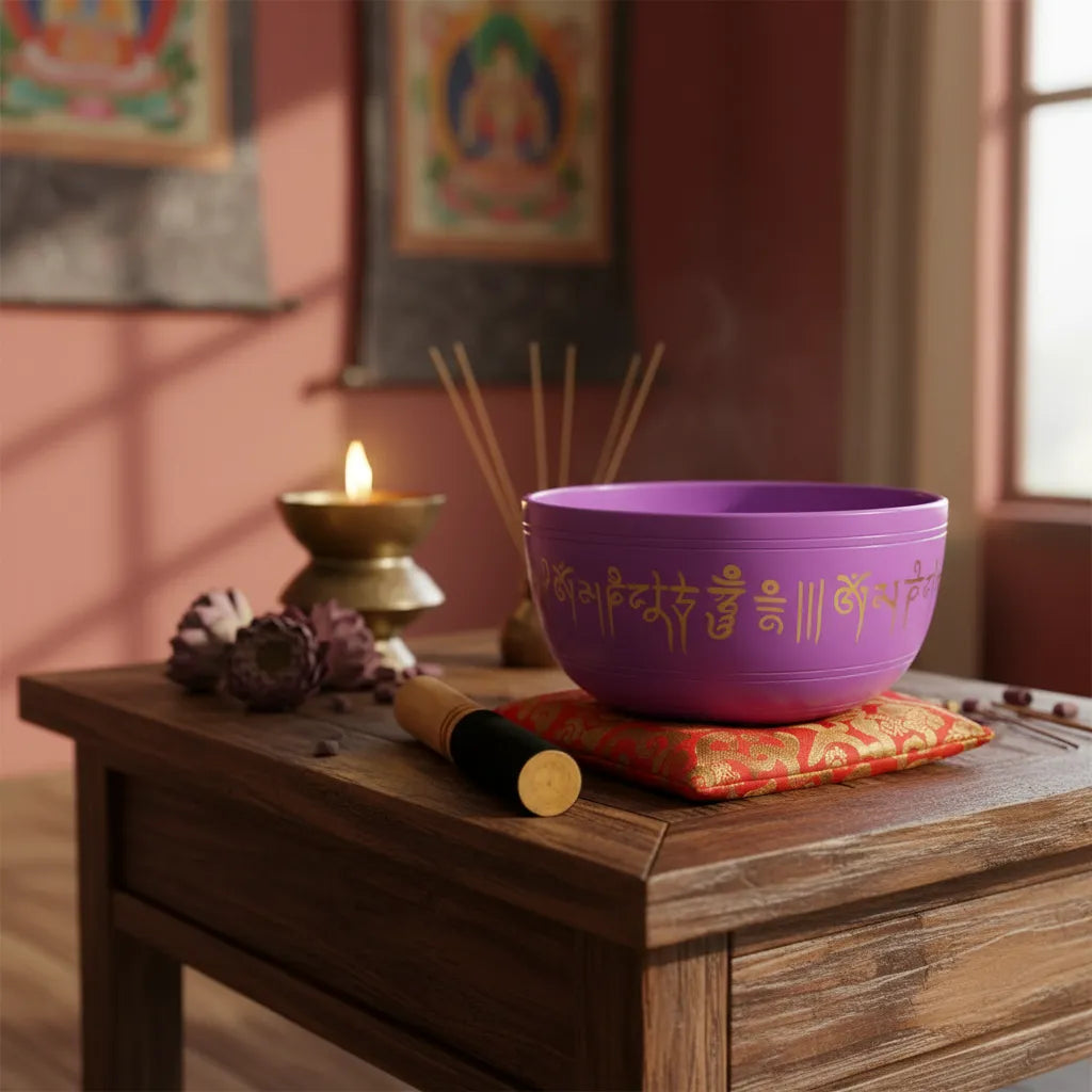 Cuenco Tibetano Morado 19 cm