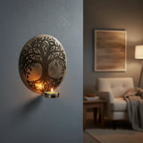 Porta Vela de Pared Árbol de la Vida Plateado Pequeño