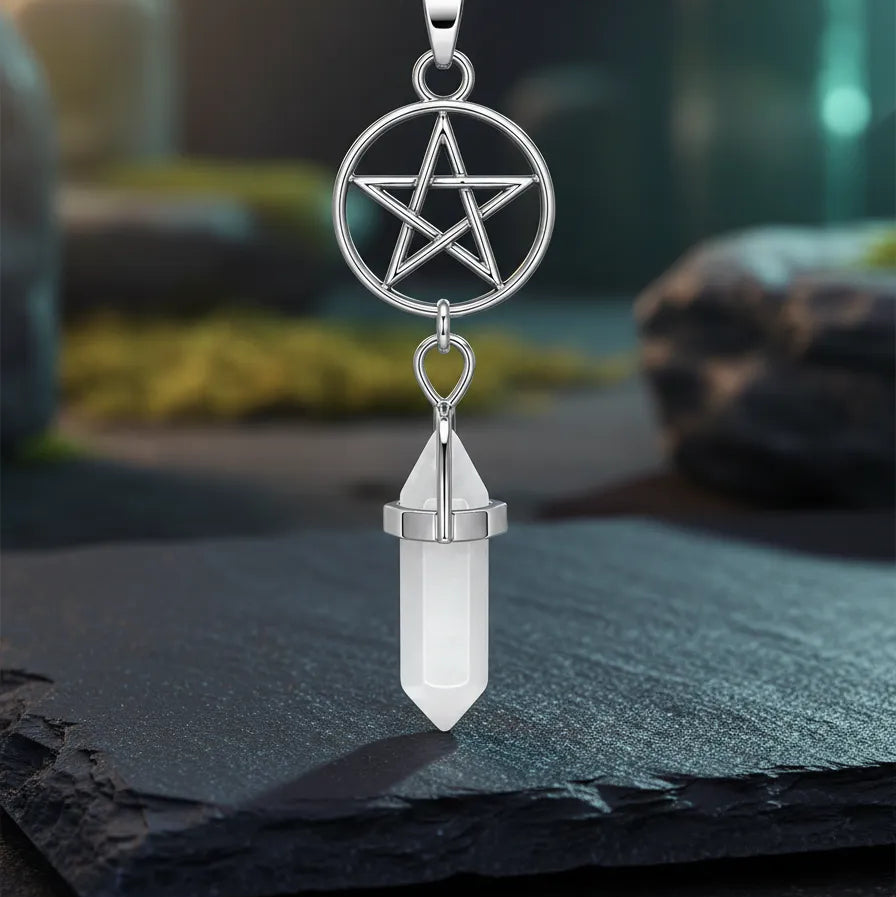 Colgante Estrella de Punta Cuarzo de Cristal