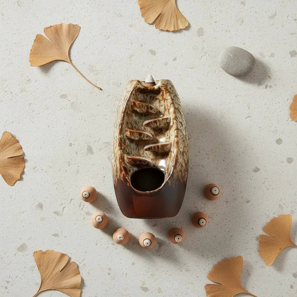 Porta Incienso Cascada Beige Prints