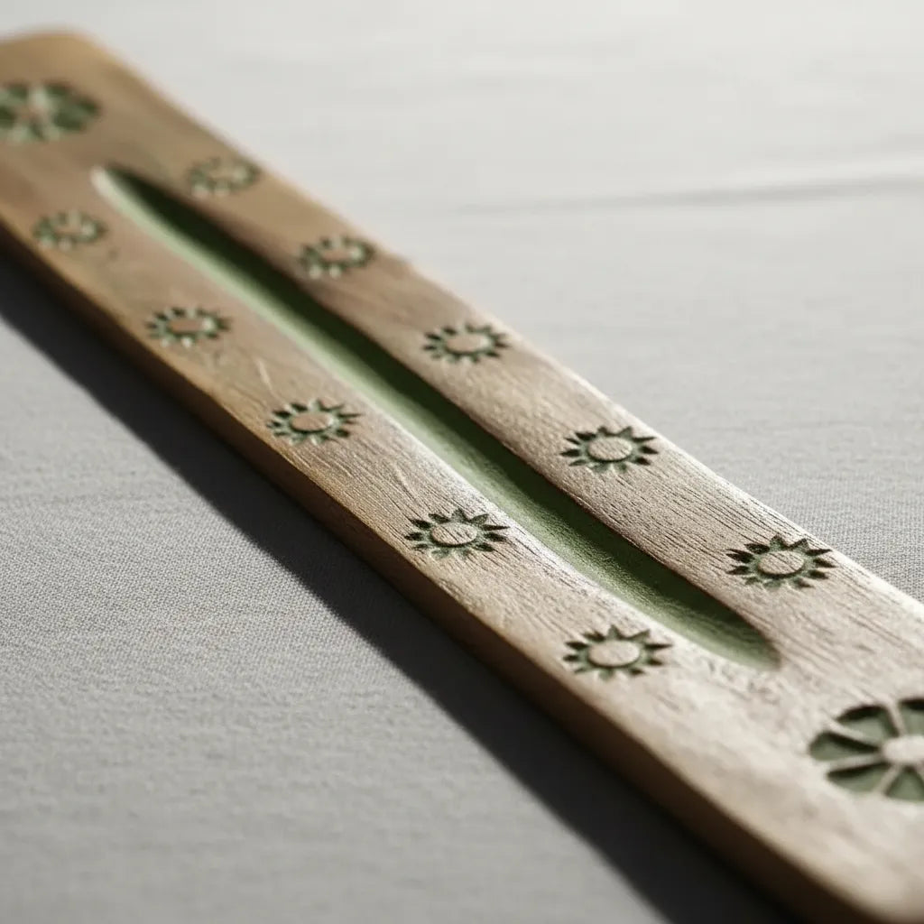 Porta incienso Natural Wood Verde