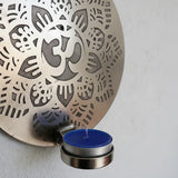 Porta Vela de Pared Flor OM Plateado Pequeño
