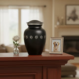 Anfora Negro de Bronce con Huellitas 26 cm