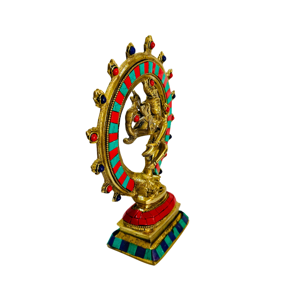 Figura de Bronce y Piedras Natraj Mediano