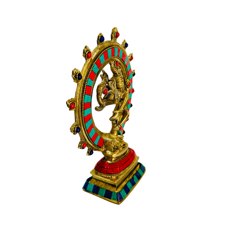Figura de Bronce y Piedras Natraj Mediano